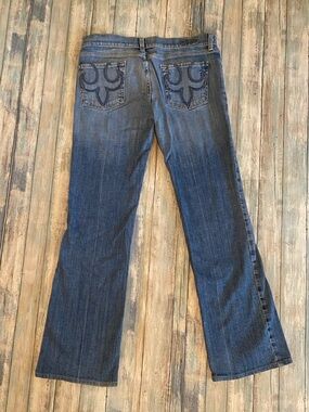 Vintage Y2K 2000’s DPD Bootcut Jeans Medium Wash Stretch w/ Embroidered Pocket